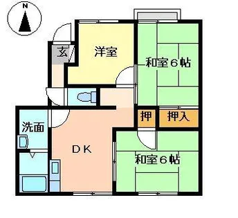 タウニィ東風A棟【201号室】の間取り