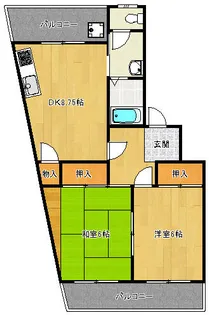 ファミーユ目良【202号室】の間取り