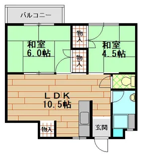 南多聞厚生年金住宅【4階】の間取り