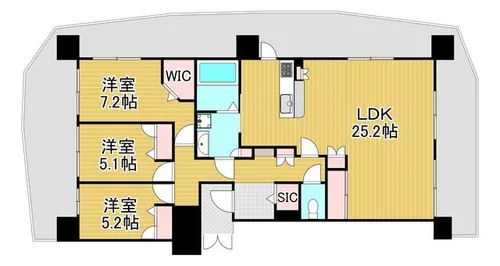 ブロッサムベルジュ戸畑【1505号室】の間取り