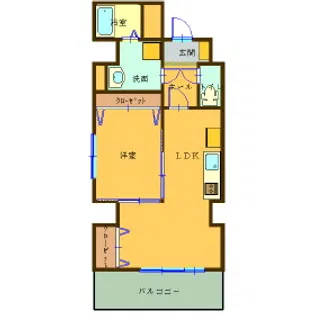 レジデンスカープ博多【10階】の間取り