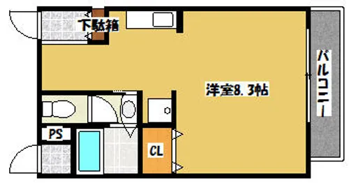 ロイヤルコンフォート【102号室】の間取り