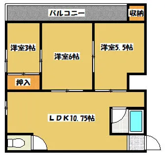 ピュアスモト【D401号室】の間取り