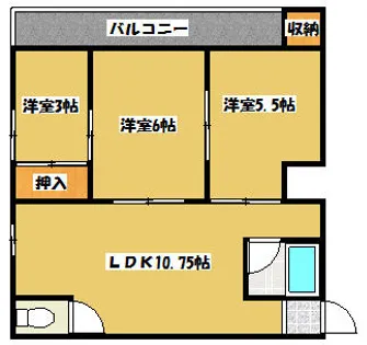 ピュアスモト【D401号室】の間取り
