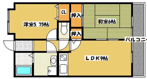 大阪府門真市岸和田2丁目【マンション】の間取り