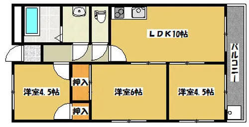 メゾンタイム北【206号室】の間取り