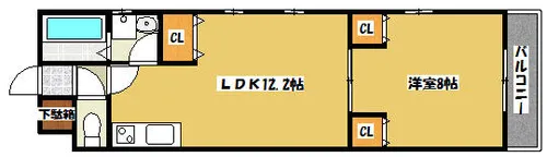 KTIレジデンス大和田C【3階】の間取り