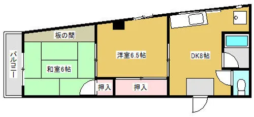 サングリーン有持【505号室】の間取り