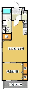 クリエオーレ三ツ島Ⅱ【3階】の間取り
