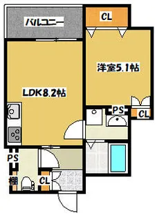 クリエオーレ野里【102号室】の間取り