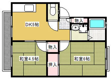 ハイツ千鶴【1-102号室】の間取り