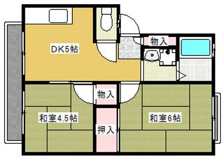 ハイツ千鶴【1-102号室】の間取り