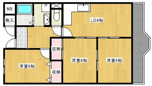 ピュアネスDoi【4-E号室】の間取り