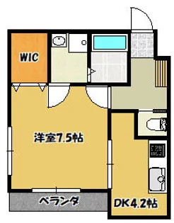 ボヌール菊水【1-A号室】の間取り