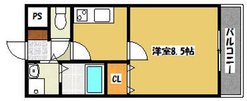 アンプルールクラージュ三喜【201号室】の間取り