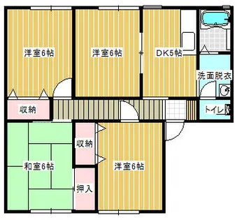 サンビレッジ葛原B棟【101号室】の間取り