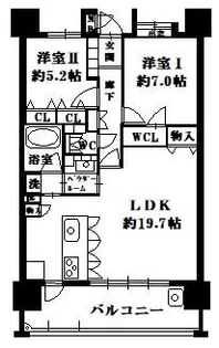 サングレート博多ロイヤルレジデンス【11階】の間取り