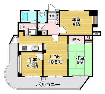 ふぁみーゆ生駒壱番館【205号室】の間取り