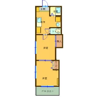 レジデンスカープ名古屋【302号室】の間取り