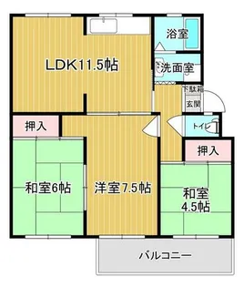 高倉台7-3団地 1階【1階】の間取り