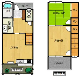 メゾネット城内【1号室】の間取り