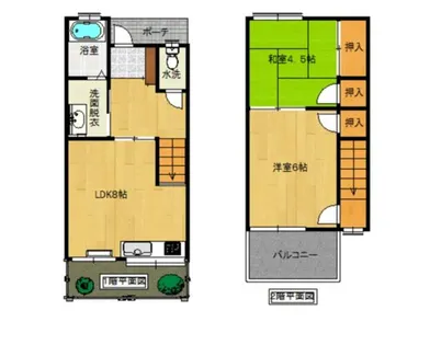 メゾネット城内【1号室】の間取り