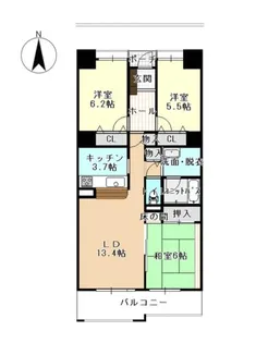 愛知県小牧市城山1丁目【マンション】の間取り