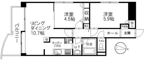 ダイアパレス植物園西【4階】の間取り