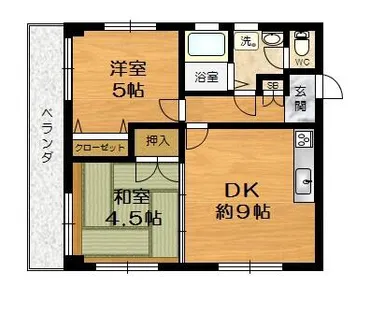 兵庫県神戸市須磨区大田町4丁目【マンション】の間取り