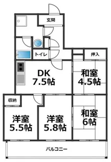 リバブル箕輪【602号室】の間取り