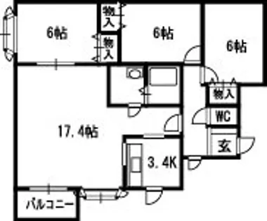 モデュロール屯田【1階】の間取り