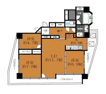 朝日プラザ笹島南【701号室】の間取り