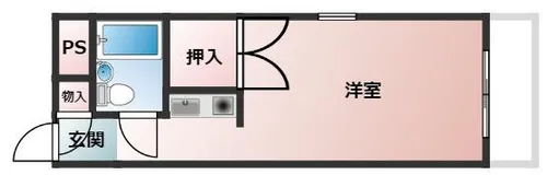 グランデージ東難波【303号室】の間取り