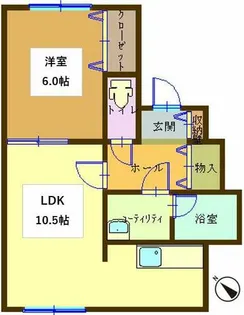 コートフルーレⅢ【203号室】の間取り