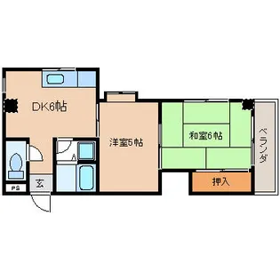 京都府長岡京市井ノ内下印田【アパート】の間取り