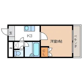 京都府長岡京市長岡3丁目【マンション】の間取り