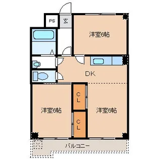 京都府長岡京市神足【マンション】の間取り