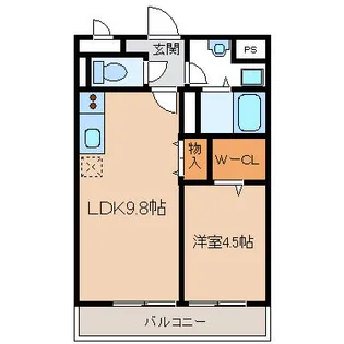 京都府長岡京市奥海印寺竹ノ下【マンション】の間取り