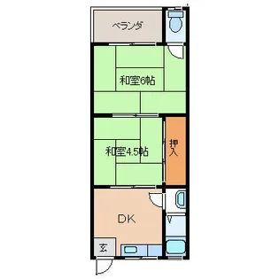 京都府向日市鶏冠井町御屋敷【アパート】の間取り