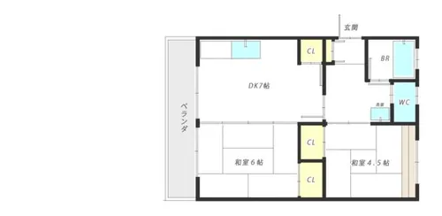 樋井川コーポ【4階】の間取り