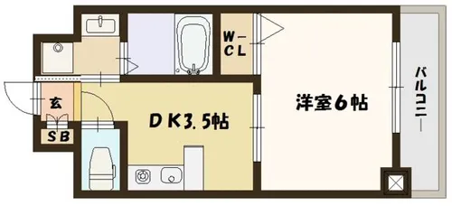 エステムプラザ梅田・扇町パークランド【7階】の間取り