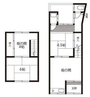 大阪府大阪市東住吉区桑津5丁目【一戸建】の間取り