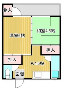 ケイズプレイス中の原2棟【103号室】の間取り
