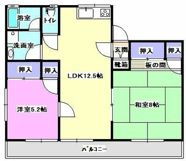 ピーチハイツ【206号室】の間取り