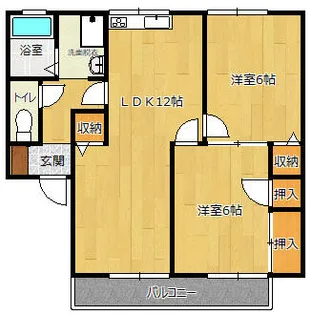 ベルメゾン瓜生Ⅰ【2階】の間取り