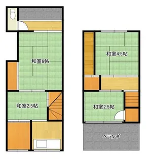大阪府大阪市生野区巽東2丁目【テラスハウス】の間取り