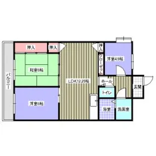 スカイコーポホウシュウエイト小倉南【6階】の間取り