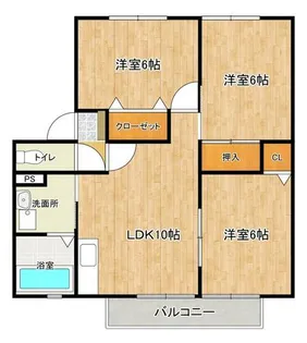 サンヴィレッジ若山 B棟【201号室】の間取り