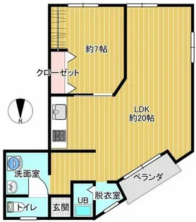 コーポ西宮【2F号室】の間取り