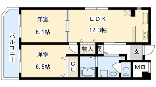 プリマカーサ旭【211号室】の間取り